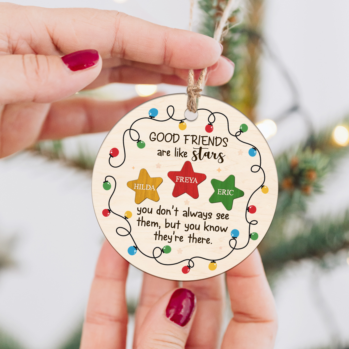 Personalized Best Friend Ceramic Ornament – Custom Congrats On Being My Bestie – Christmas Tree Decoration Gift For Her