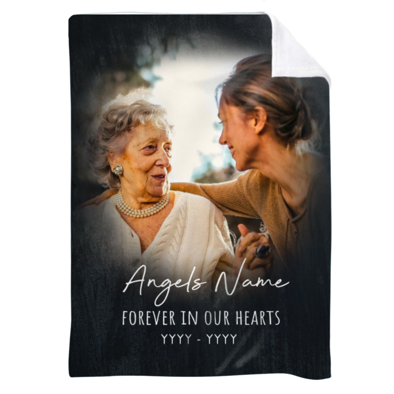 Personalized Memorial Blankets With Photo, Custom Bereavement Blanket, Gift For Losing A Loved One