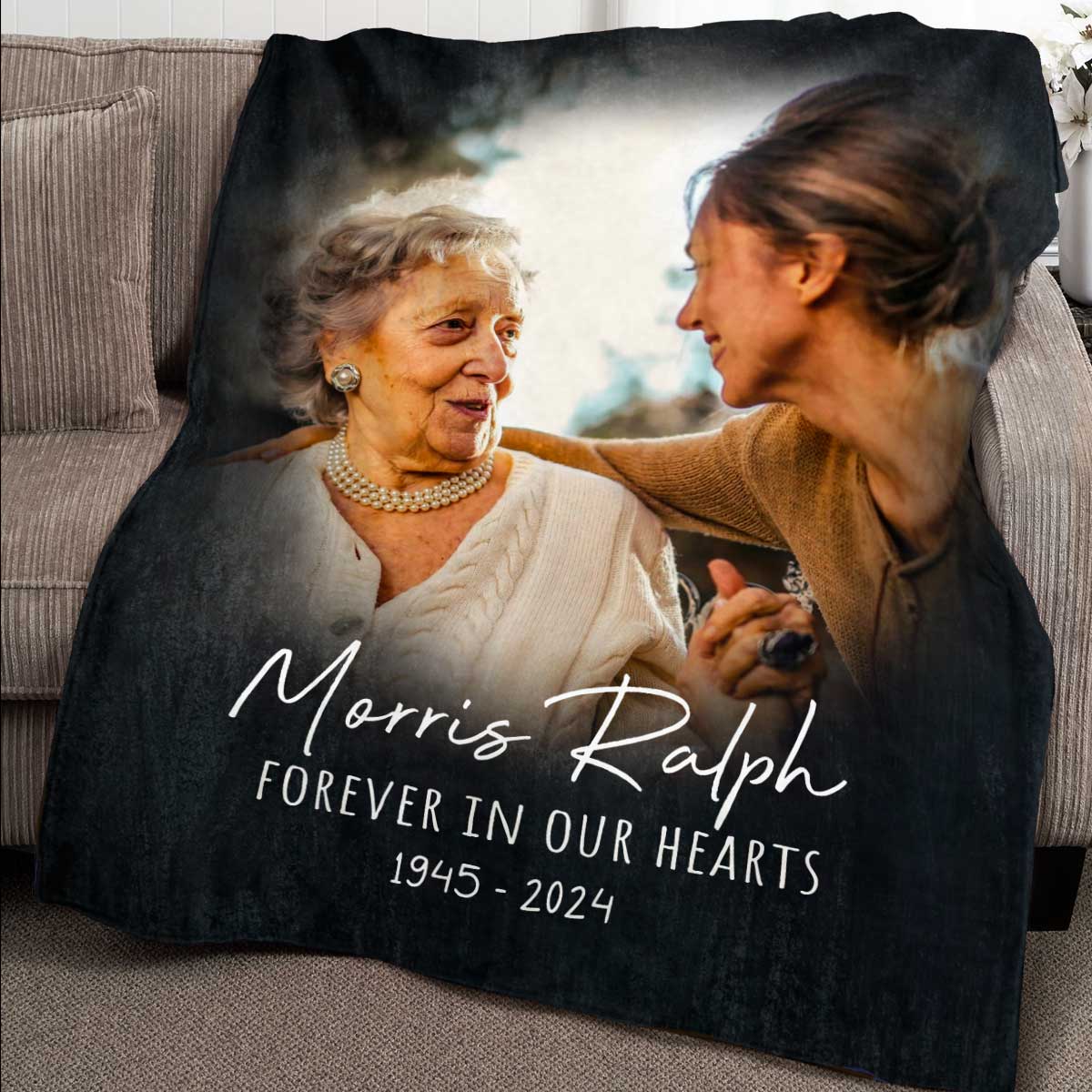 Personalized Memorial Blankets With Photo, Custom Bereavement