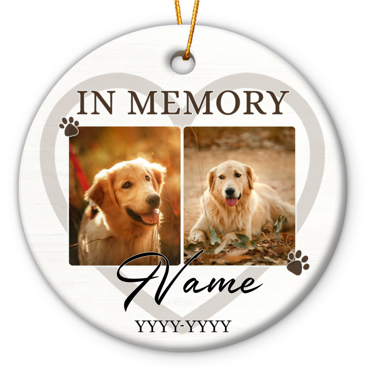 Pet Memorial Ornament, Personalized Photo Dog Loss Ornament, Dog ...