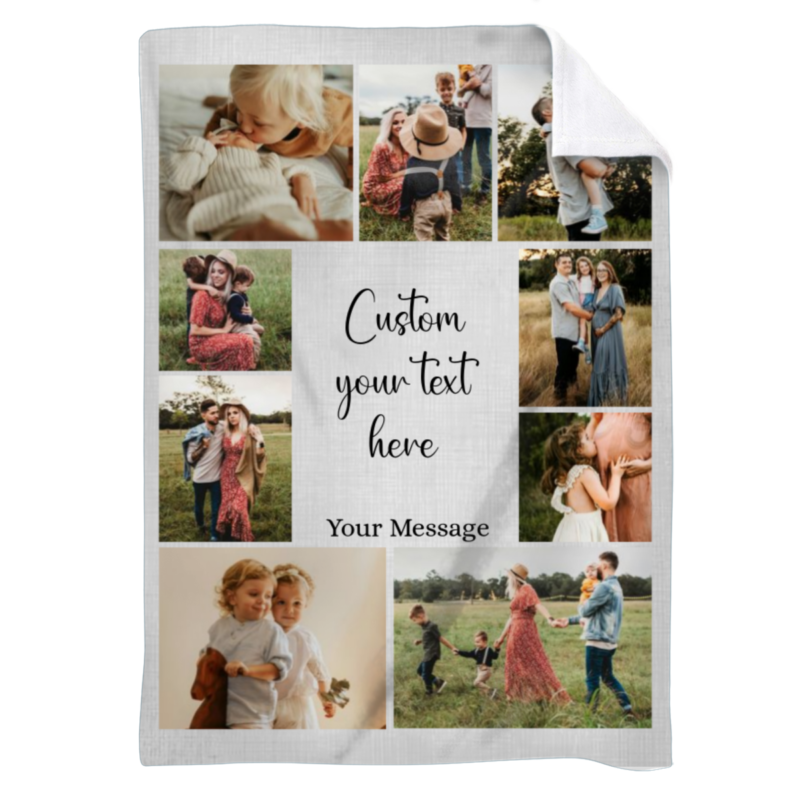 Create Your Own Personalized 9 Photo Collage Blanket