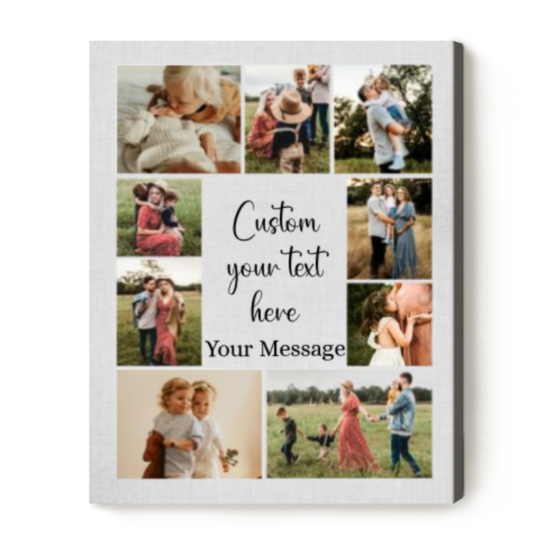 Create Your Own Personalized 9 Photo Collage Canvas Vertical