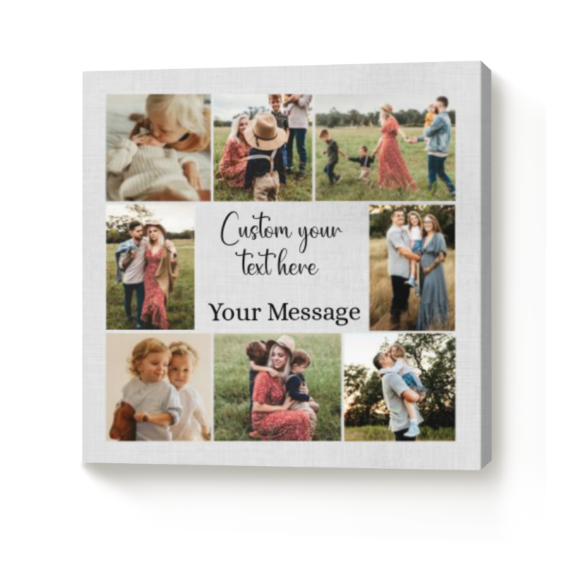 Create Your Own Personalized 8 Photo Collage Canvas Square