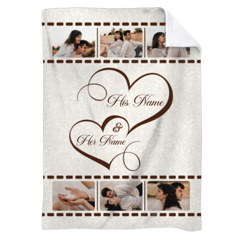 Personalized Couple Names Blanket, His and Hers Custom Blanket, Valentine’s Day Gifts For Wife, First Anniversary Gifts For Her