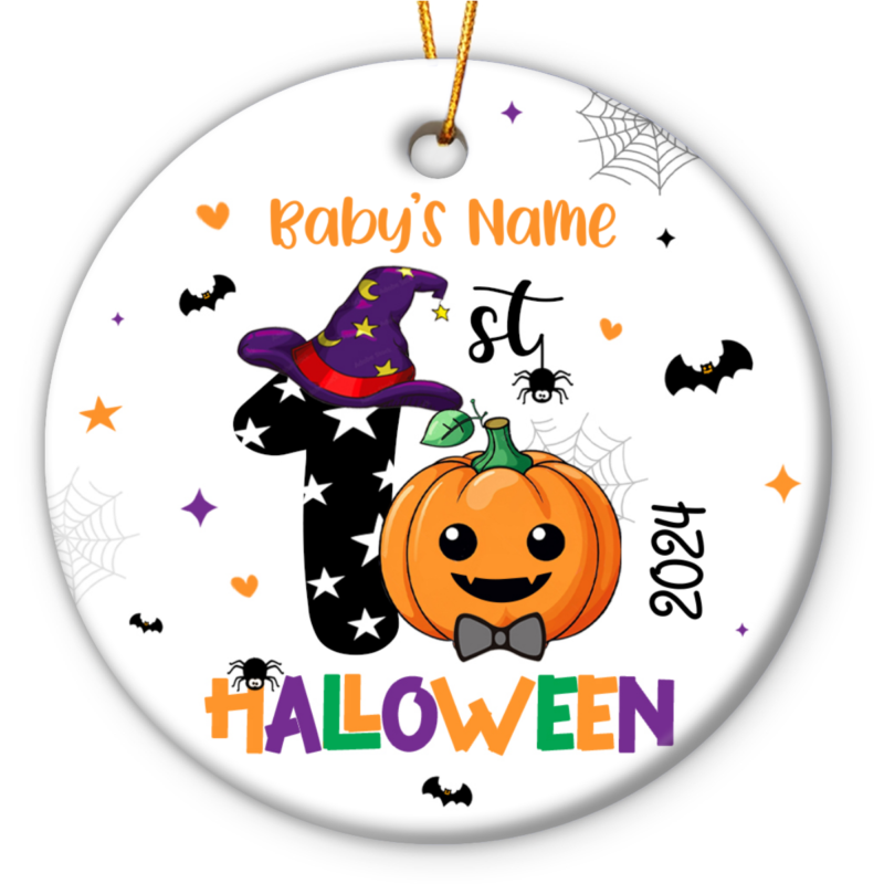 Personalized 1st Halloween Ornament, Custom Baby's First Halloween Gift, Halloween Gifts for Babies, Halloween Christmas Decor