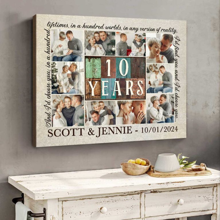 Canvas Print Traditional 10 Year Anniversary Gift For Him Gift