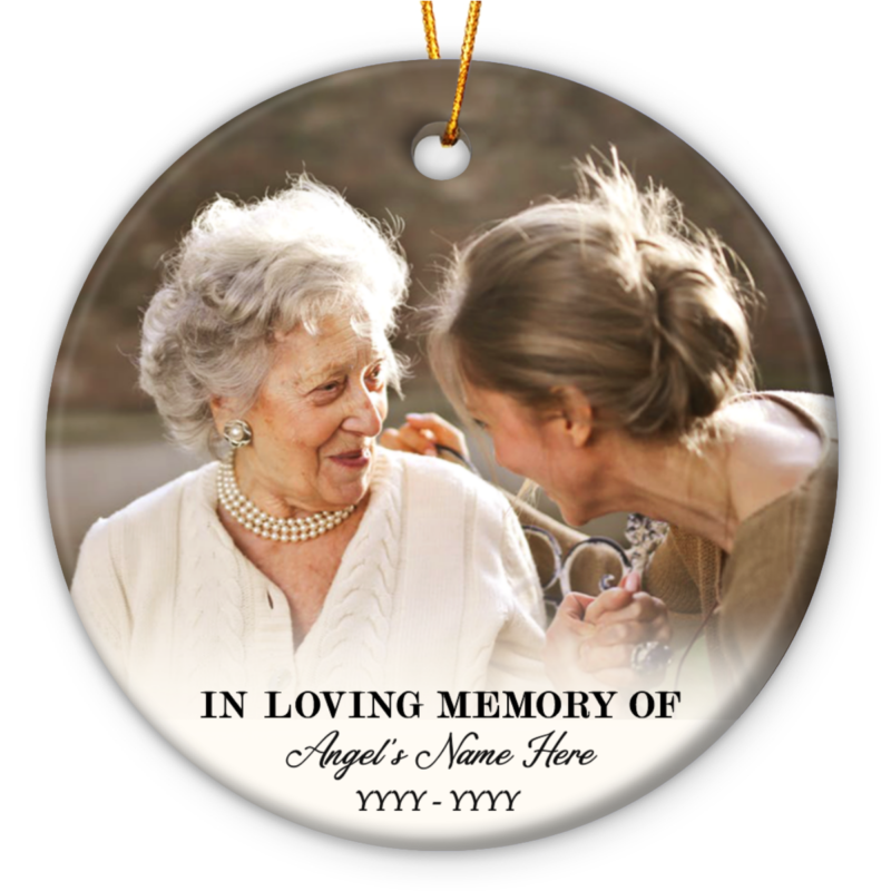 Mom Remembrance Christmas Ornament, Custom Photo Memorial Ornament, In Loving Memory Ornaments, Mom Memorial Keepsakes Gifts