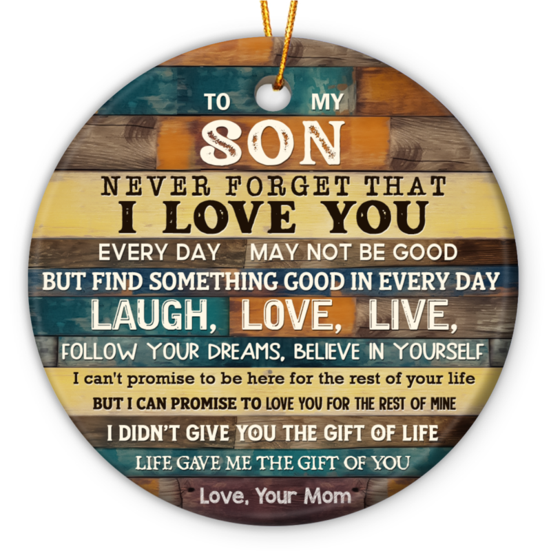To My Son Ornament, Personalized Son Christmas Ornaments, Mother Son Ornament, Christmas Gift For Son From Mom And Dad