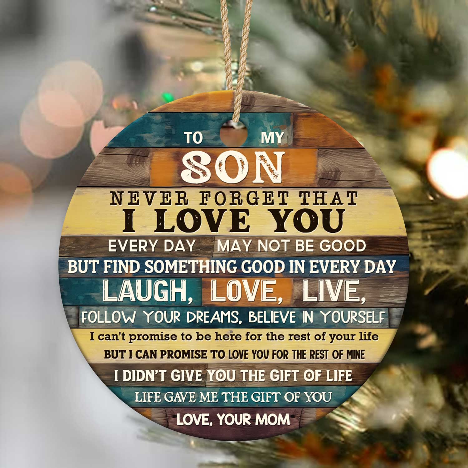 To My Son Ornament, Personalized Son Christmas Ornaments, Mother