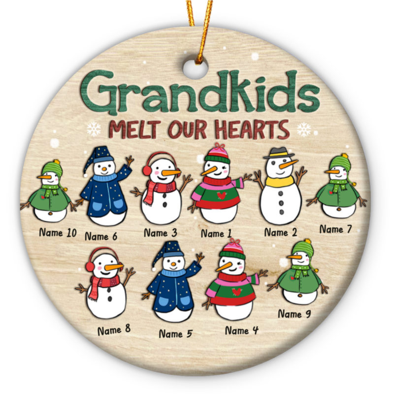 Grandkids Christmas Ornaments, Grandkids Melt Our Heart Ornament, Grandparent Ornament, Christmas Gift For Grandparents