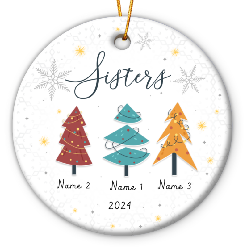 Personalized Sister Christmas Ornaments, Big Sister Ornament, Big Sister Little Sister Announcement Gift, Sister Xmas Gifts