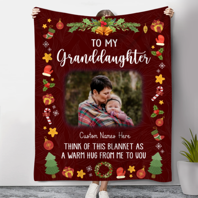 To My Granddaughter Blanket, Granddaughter Blanket, Personalized Gift For Granddaughter From Grandma, Christmas Blanket For Granddaughter