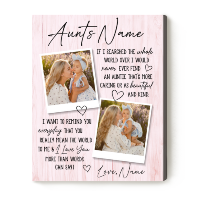 aunty custom picture canvas aunt canvas print personalized aunt gift aunt christmas gift auntie photo gifts auntie poem gift gifts from niece