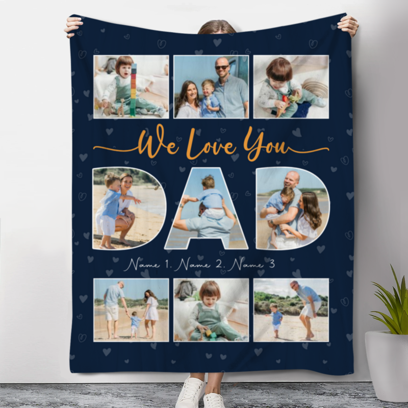 personalized blanket for dad dad we love you photo collage blanket christmas gift for dad from kids father gift