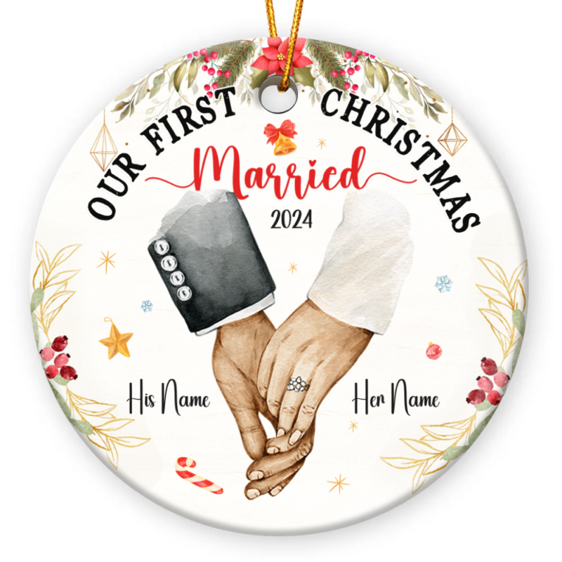 First Christmas Married Ornament 2026, Personalized First Christmas as Mr and Mrs Ornament, Christmas Gifts For Newlyweds, Couples First Christmas Gifts