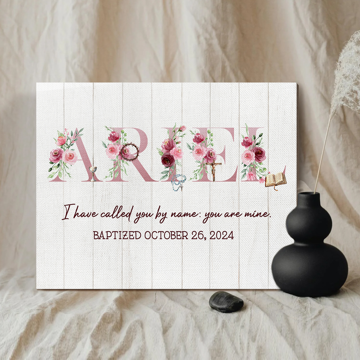 Personalized Baptism Gift With Baby Name, Baby Girl Baptism Gift