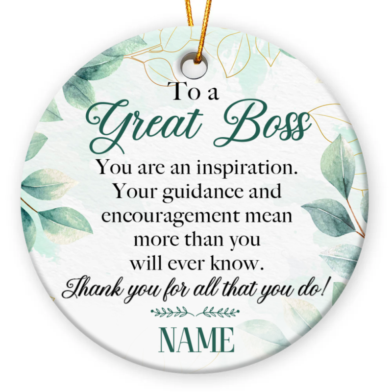 To A Great Boss Christmas Ornament, Personalized Great Boss Christmas Gift, Thank You Gift For Boss, Boss Appreciation Gifts, Gifts For Your Boss