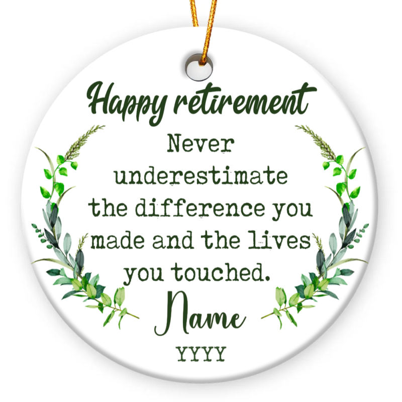 Happy Retirement Ornament, Personalized Retirement Gift for Colleague, Boss Retirement Gift, Retirement Gift for Coworker, Retired Gift