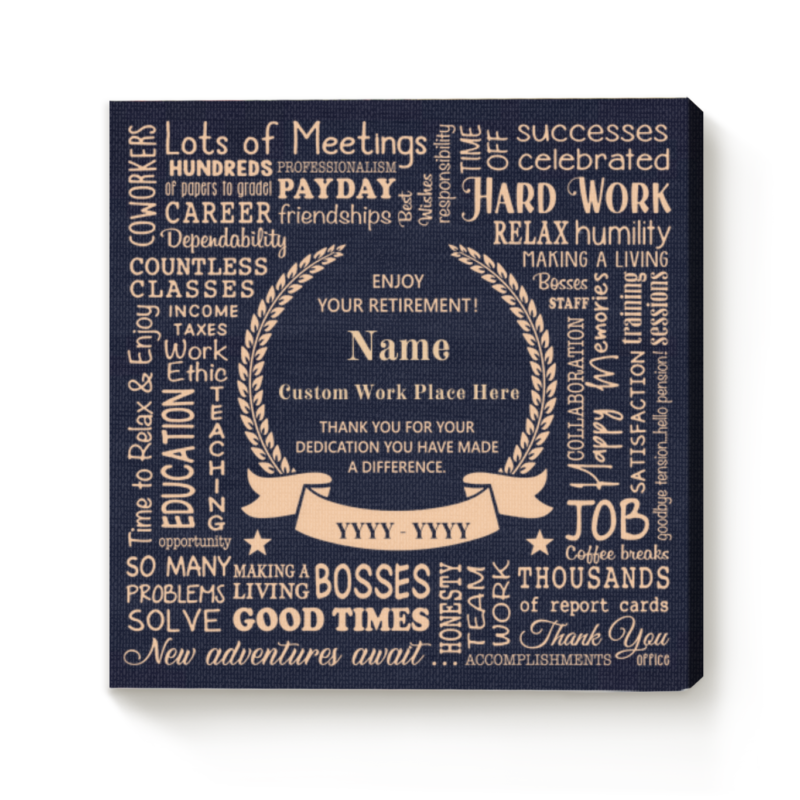 Personalized Retirement Canvas, Retirement Gift for Women, Retirement Gift for Men, Coworker Farewell Gift, Gift for Retiree