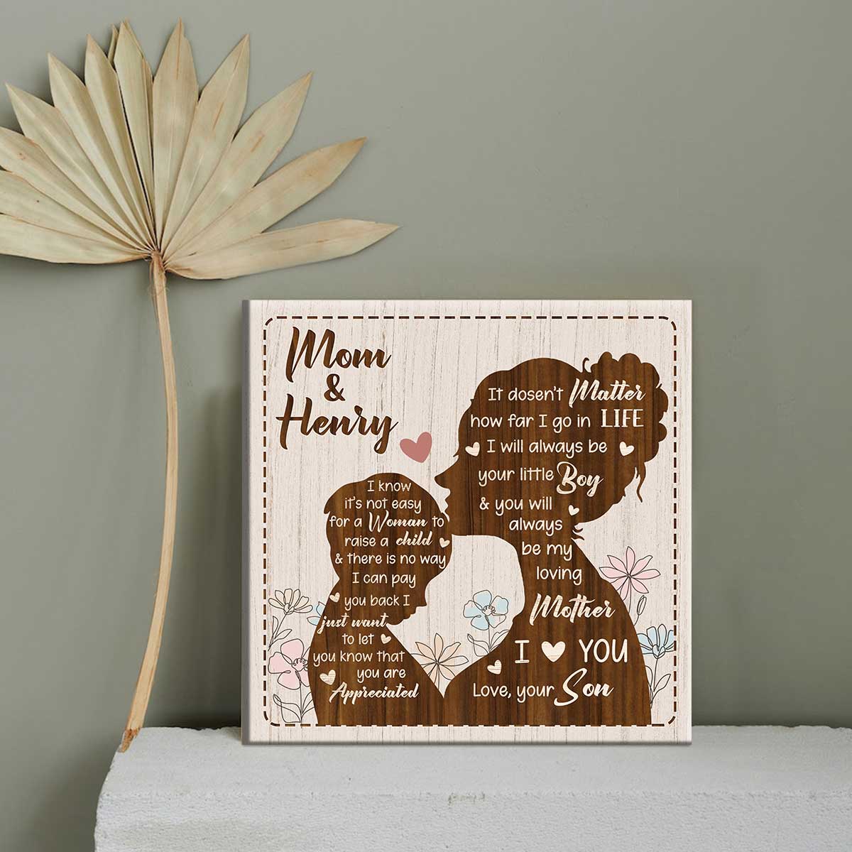 Mother's Day Gift From Son To Mom, Custom Mother And Son Square