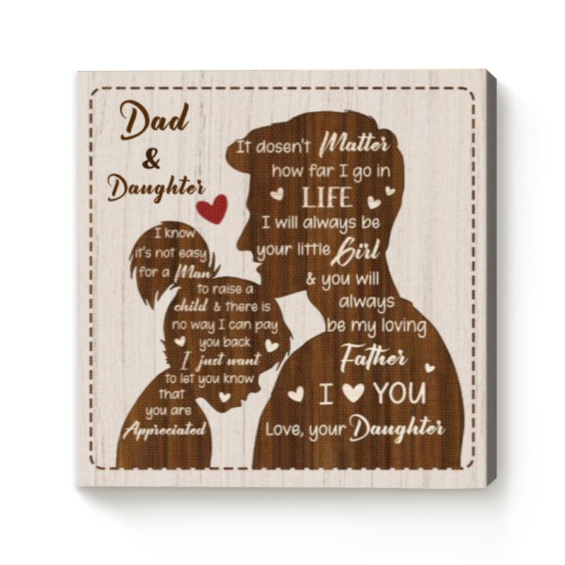 Personalized Father And Daughter Gift - Father's Day Gifts From Daughter, Custom Dad & Daughter Canvas, Sentimental Dad Gifts From Girl