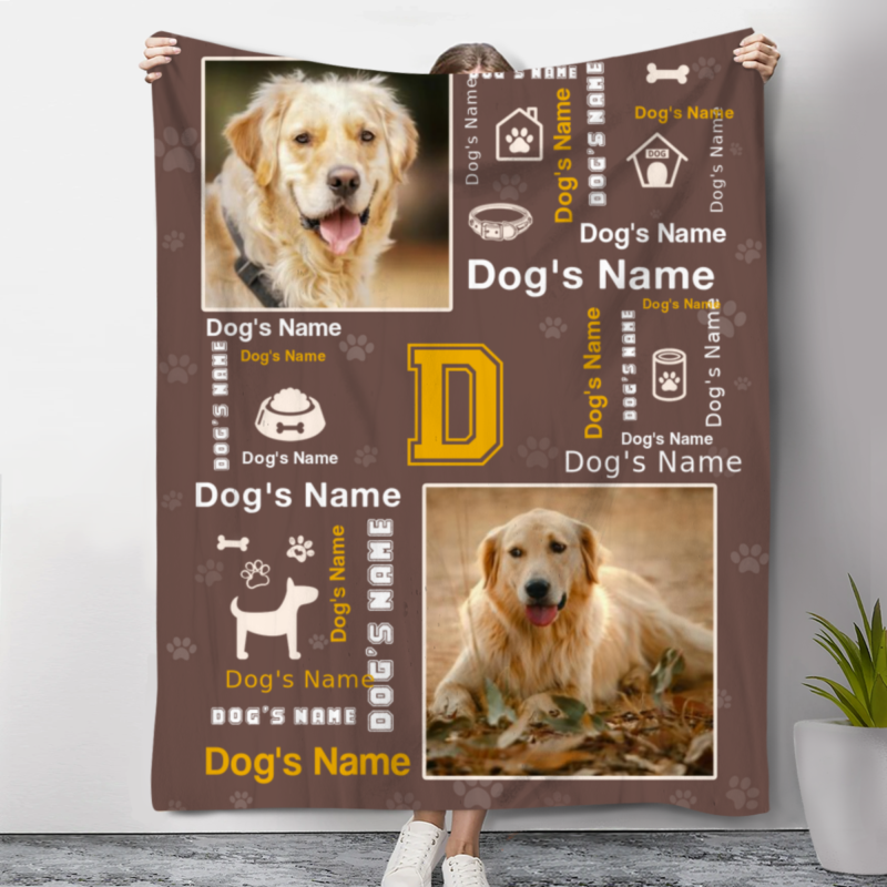 Personalized Dog Blanket, Custom Dog Name Blanket, Christmas Gift For Dog Lover, New Puppy Gift, Dog Birthday Blanket Gift