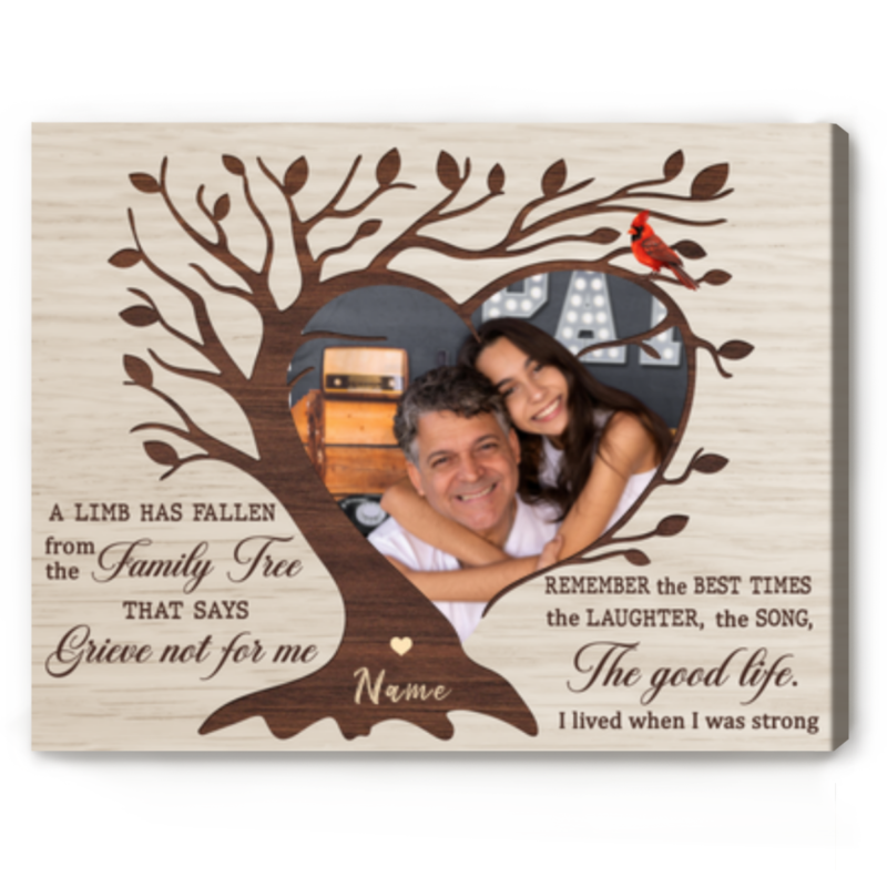 Personalized Memorial Easel Back Canvas, Bereavement Gift, Sympathy Gift, Gifts For Someone Who Lost A Loved One, Cardinal Memorial Gifts