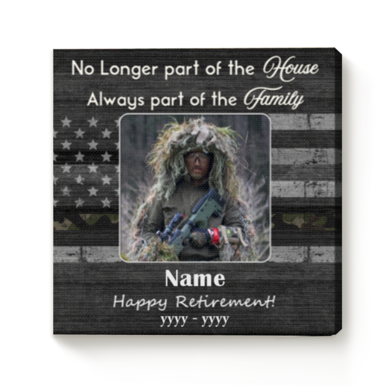 Personalized Military Retirement Canvas, Military Retirement Gift for Him, Army Retirement Gift, Veteran Gift, Retirement Gift for Soldier