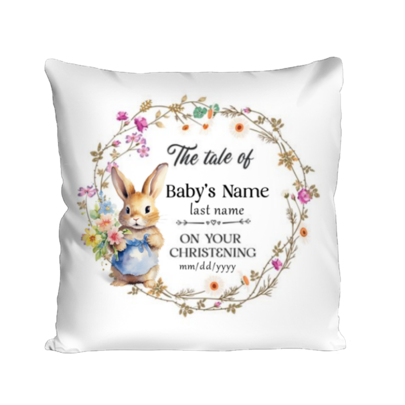 Custom Christening Day Pillow With Name, Baptism Keepsake Pillow, Personalized Christening Gifts, Blessing Gift For Godchild, Girls Baptism Gifts