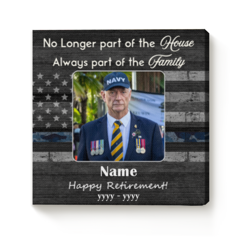 Custom Navy Retirement Canvas, Navy Chief Retirement Gift, US Navy Retirement Gift for Him, Military Retirement Gift, Navy Veteran Gift