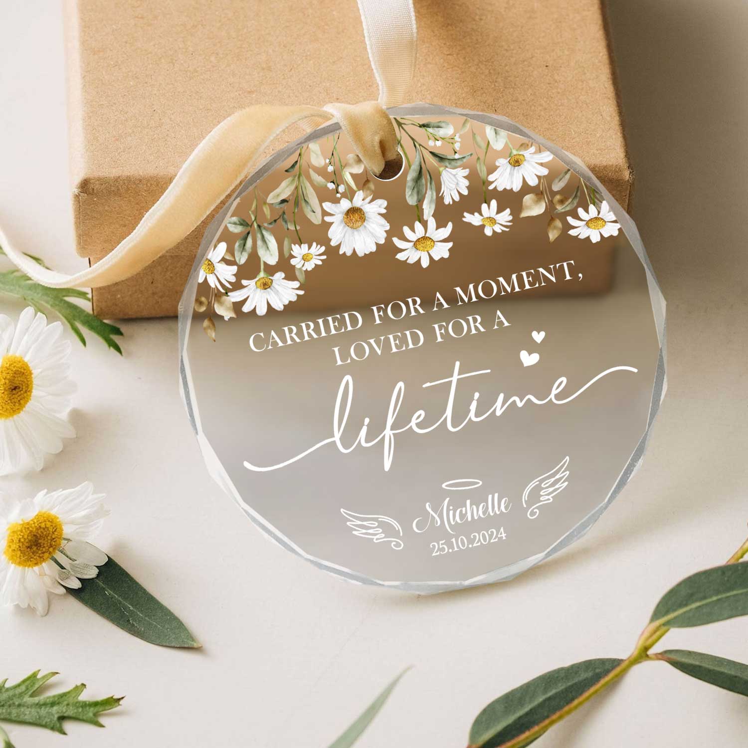 Baby Loss Personalized, Baby Memorial Glass Ornament, Pregnancy