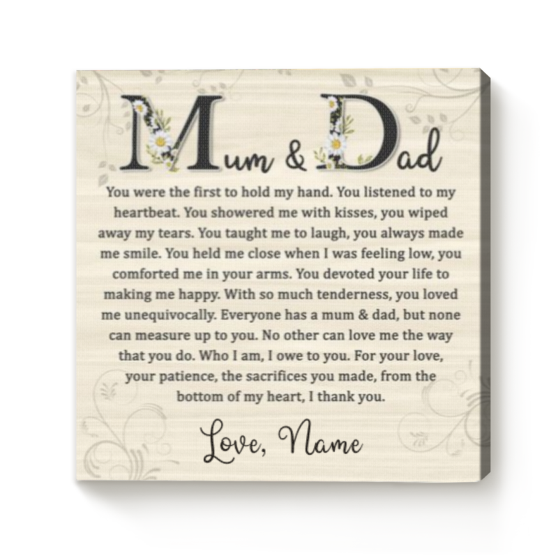 mum and dad poems square canvas christmas gifts for parents custom mom and dad gift poem gift for parents from children