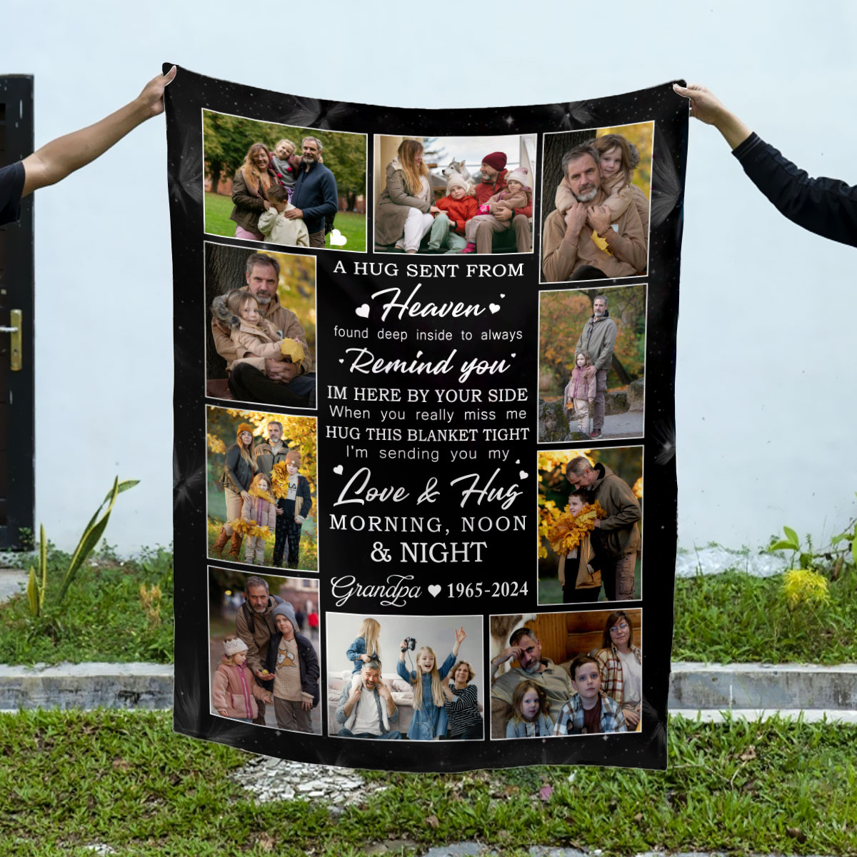 Personalized Memorial Blankets, Hug From Heaven Custom Photo