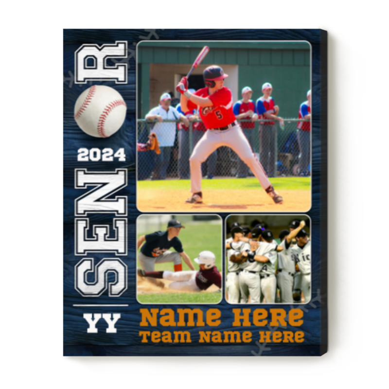 Baseball Senior Custom Picture Canvas, Baseball Senior Night Gifts, Personalized Baseball Player Gifts, Baseball Team Graduation Gift