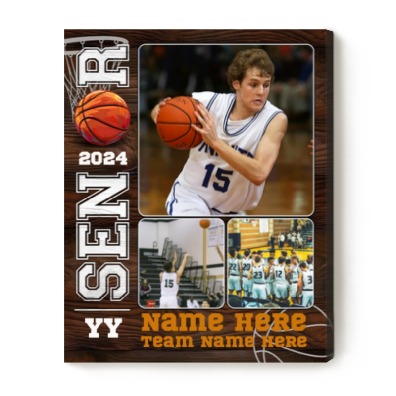 Basketball Senior Custom Picture Canvas, Senior Gifts For Basketball Players, Basketball Player Gifts, Basketball Senior Night Gift