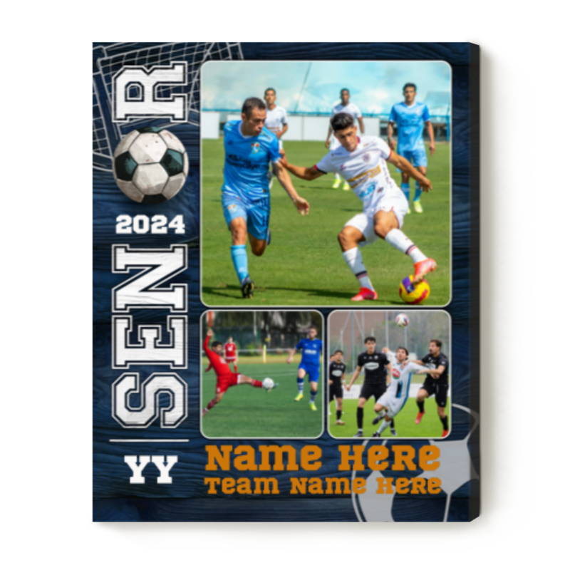 Soccer Senior Personalized Picture Canvas, Custom Senior Night Soccer Gift, Gifts For Soccer Players, Soccer Team Gifts