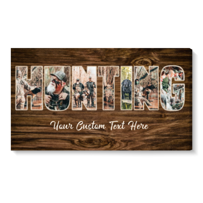Personalized Hunting Photo Collage Canvas, Hunting Picture Gifts, Hunting Gifts For Him, Christmas Hunting Gifts For Dad, Husband