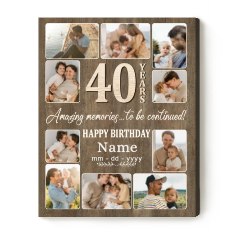 40th birthday custom picture collage canvas personalized gifts for 40 year olds gifts for 40th birthday male female 40th birthday canvas