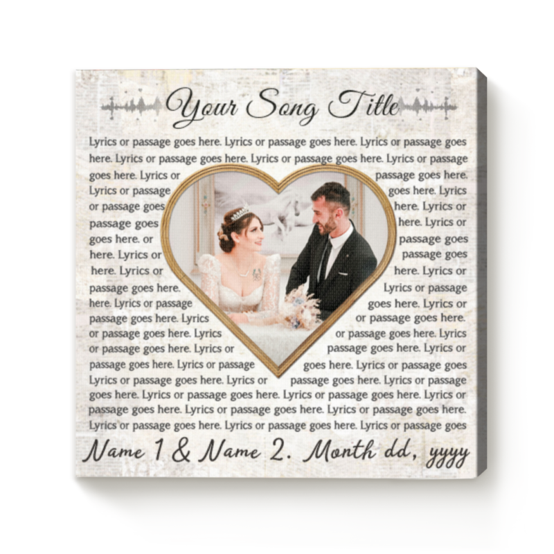 Customized Song Lyrics Canvas Print, Wedding Lyrics Gift, Wedding First Dance Lyric, Personalized Lyric Canvas, Anniversary Valentines Gift for Couple
