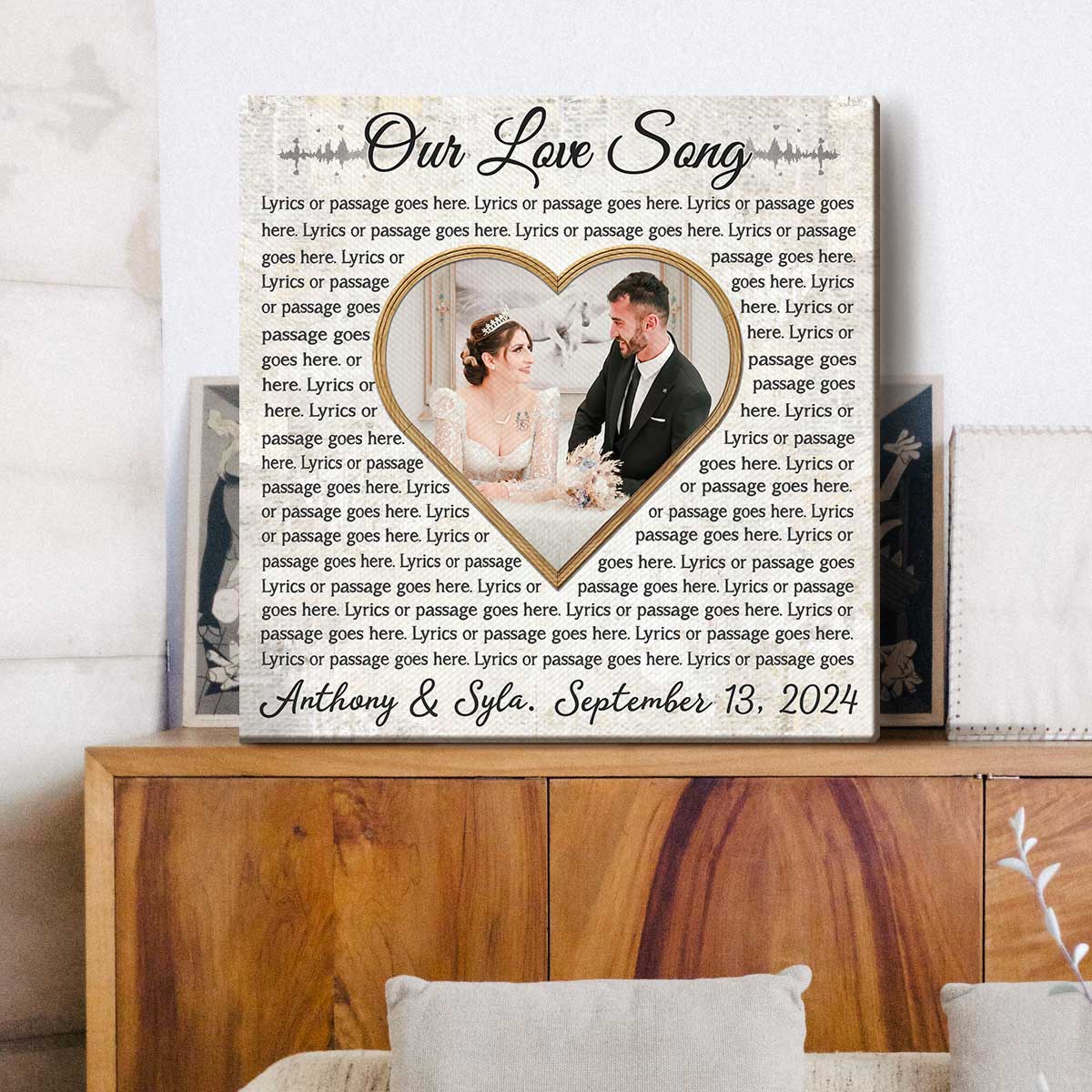 Song Lyrics Wall Art Personalized Song Lyrics Slate Stone Wedding Gift Ideas For Couple - Canvas Personalized Personalized Gifts For Couples - View #8