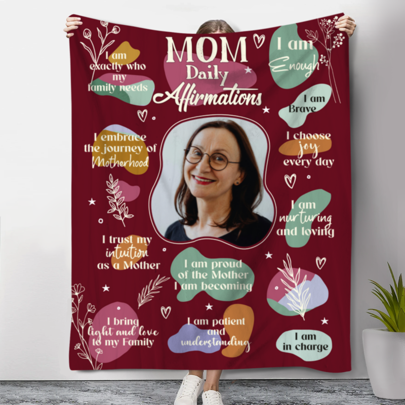 personalized mom affirmations blanket custom photo blankets for mom gifts for mom christmas from daughter birthday gifts for mom