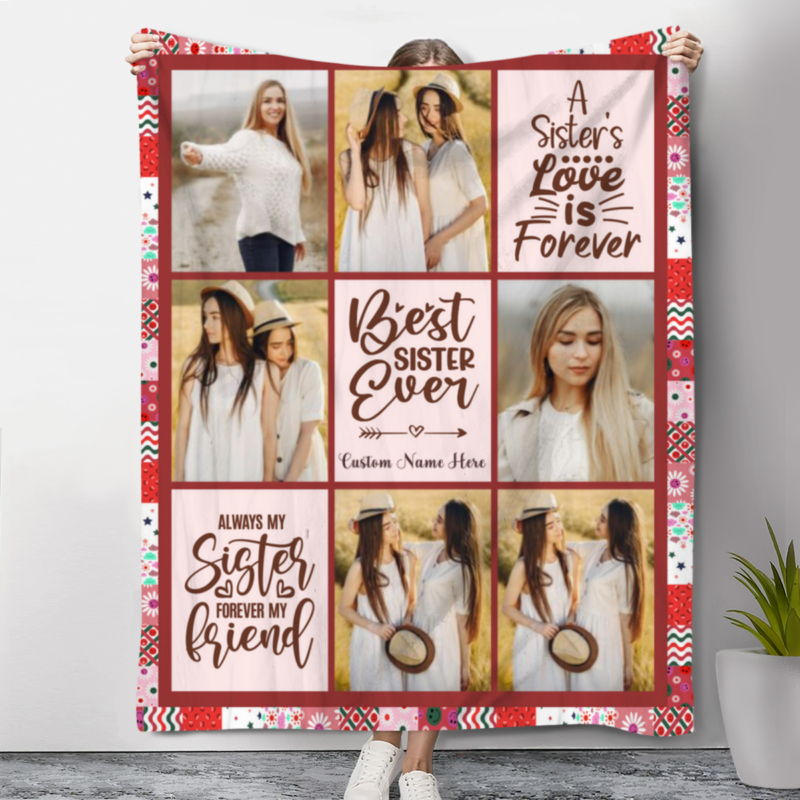 personalized sister photo blanket sister fleece blanket gifts sister xmas gifts from sister birthday gifts for sister gifts for older sister