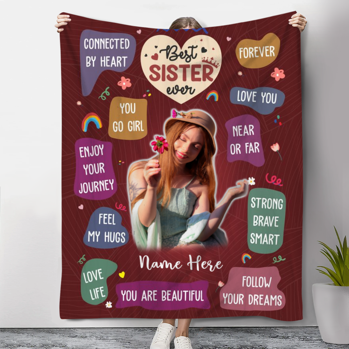 Personalized Blankets For Sisters, Best Sister Ever Fleece