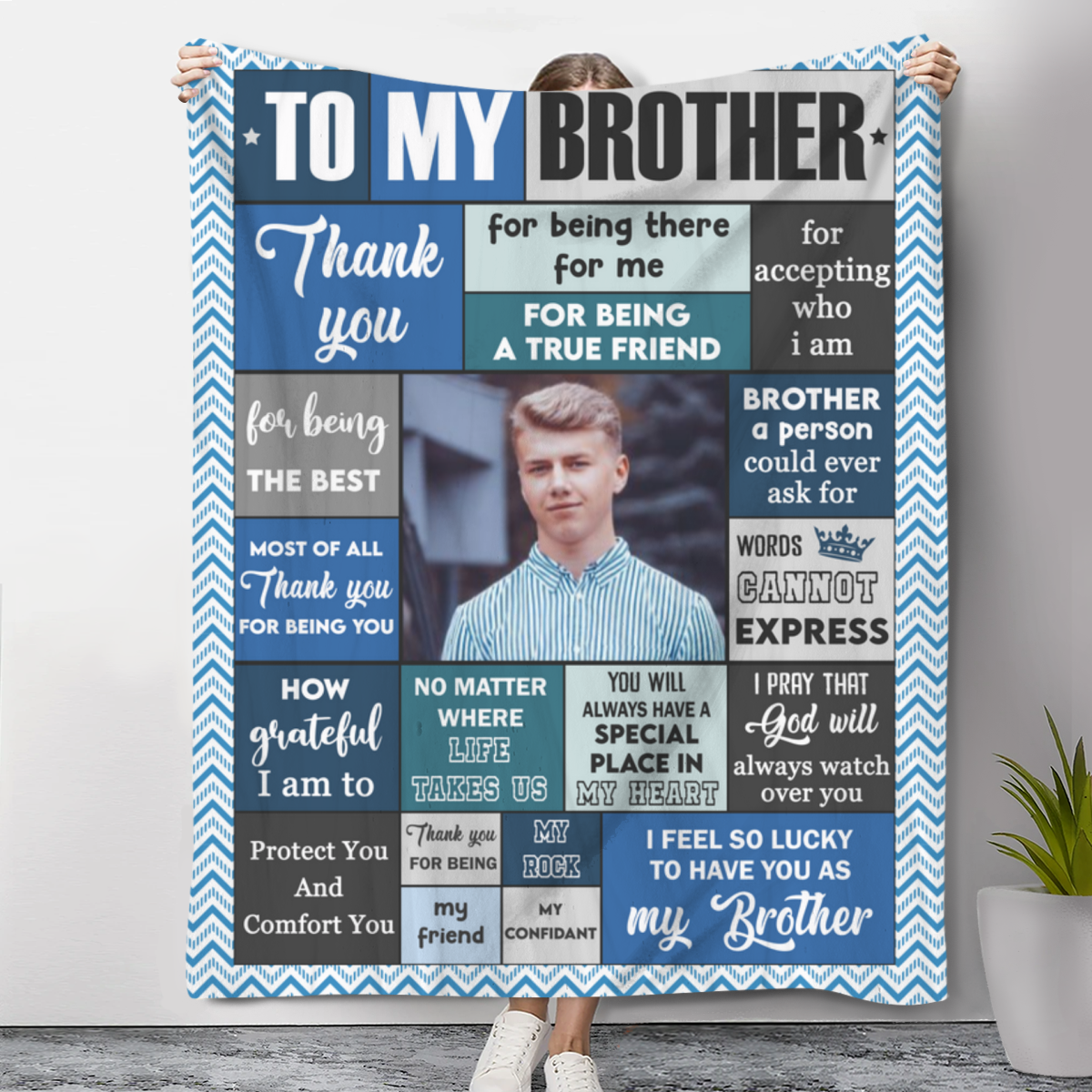 Brother Gift Blanket – 50x60 Inches, Soft, All-Season, Funny/Thoughtful Design For Birthday, Christmas