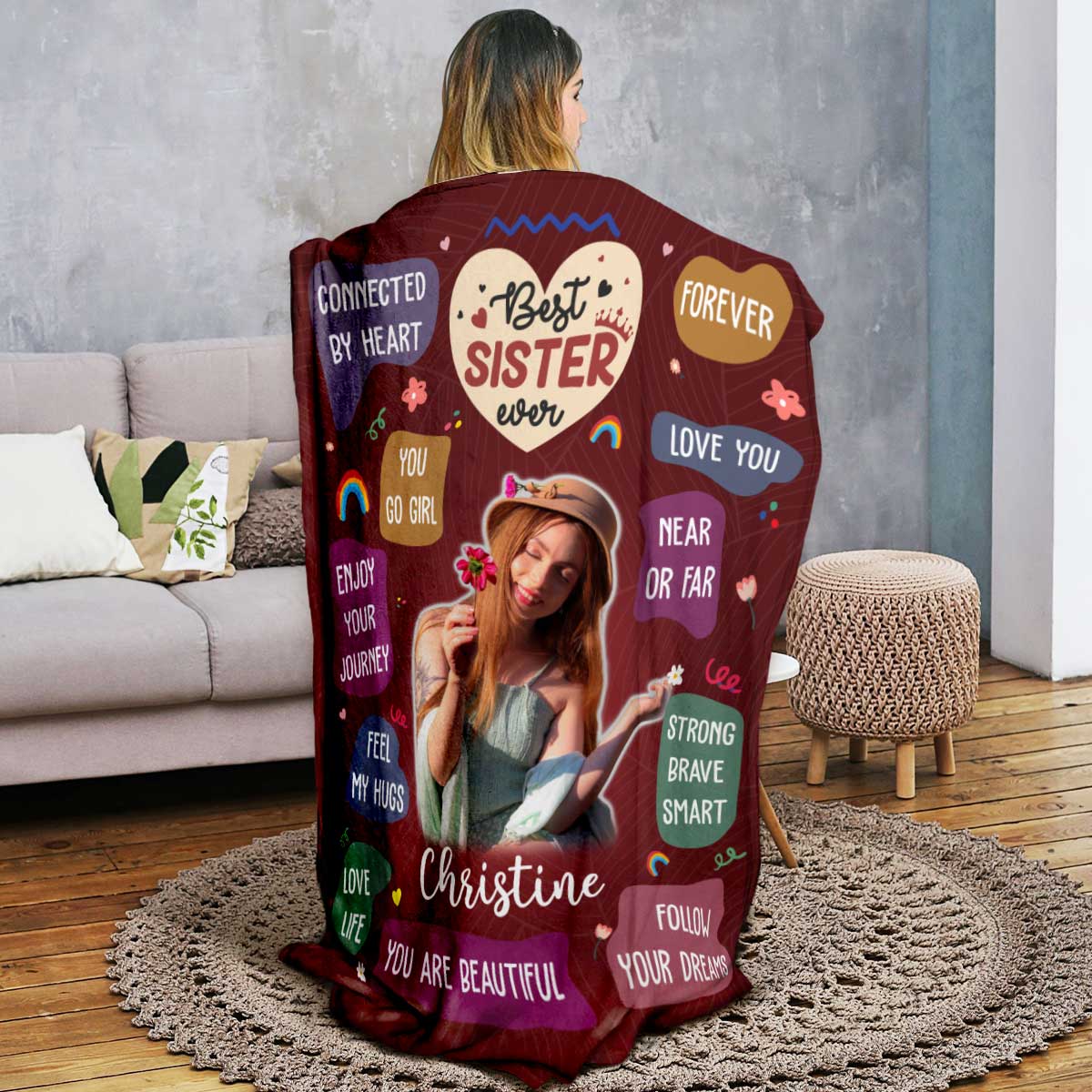 Best Friend Best Personalized Photo Blanket With Photo Best
