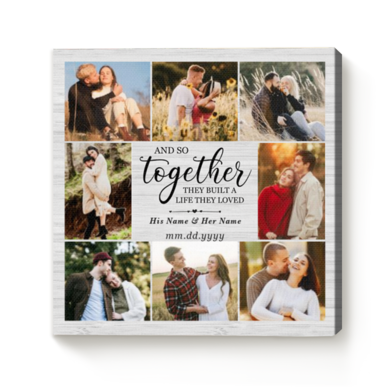 Personalized Couple Valentine Gifts, Couple Custom Photo Canvas Print, Christmas Gift For Wife Husband, Wedding Gifts For The Couple