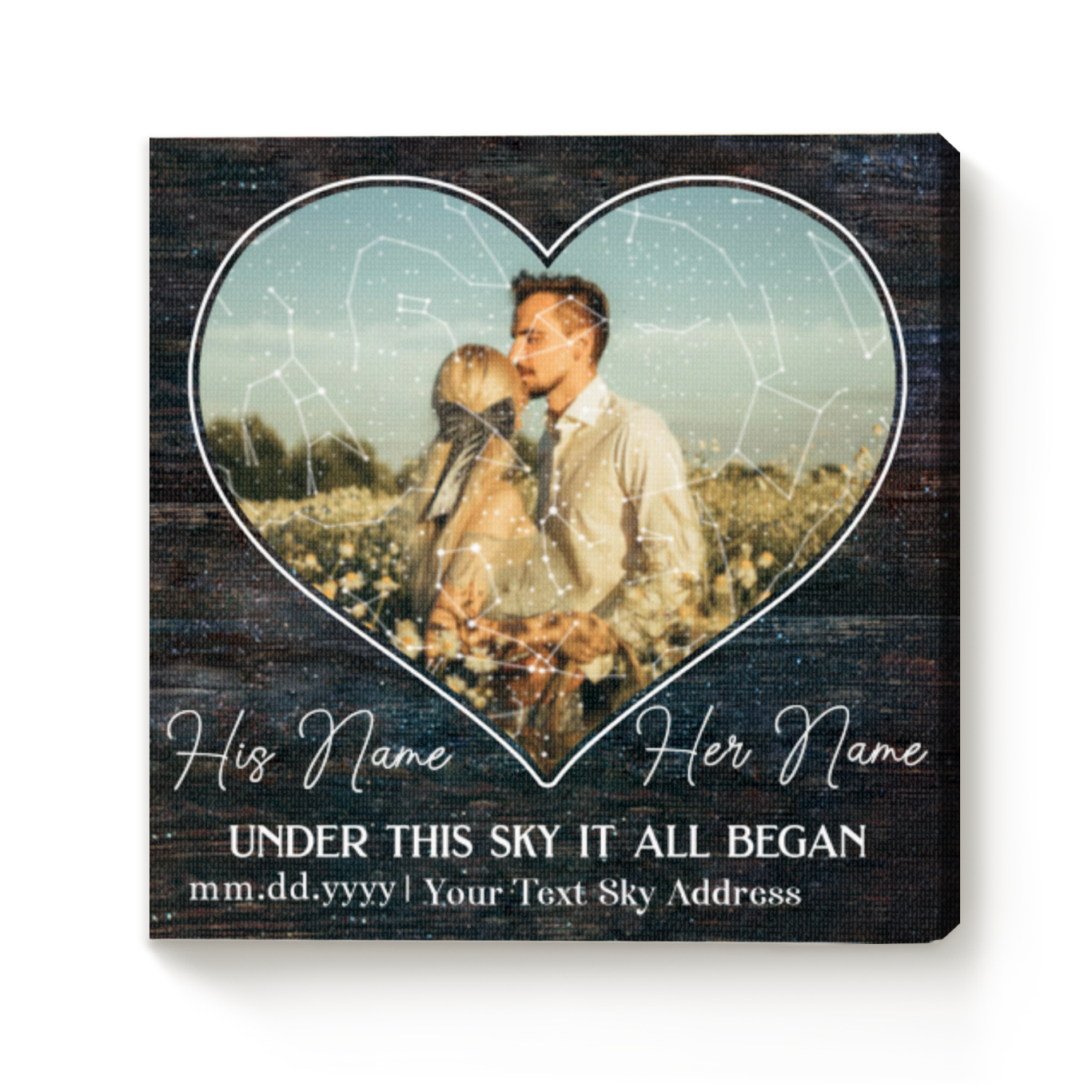 Personalized Couple Star Map Canvas - Gift Idea For Couple - Our Love Story