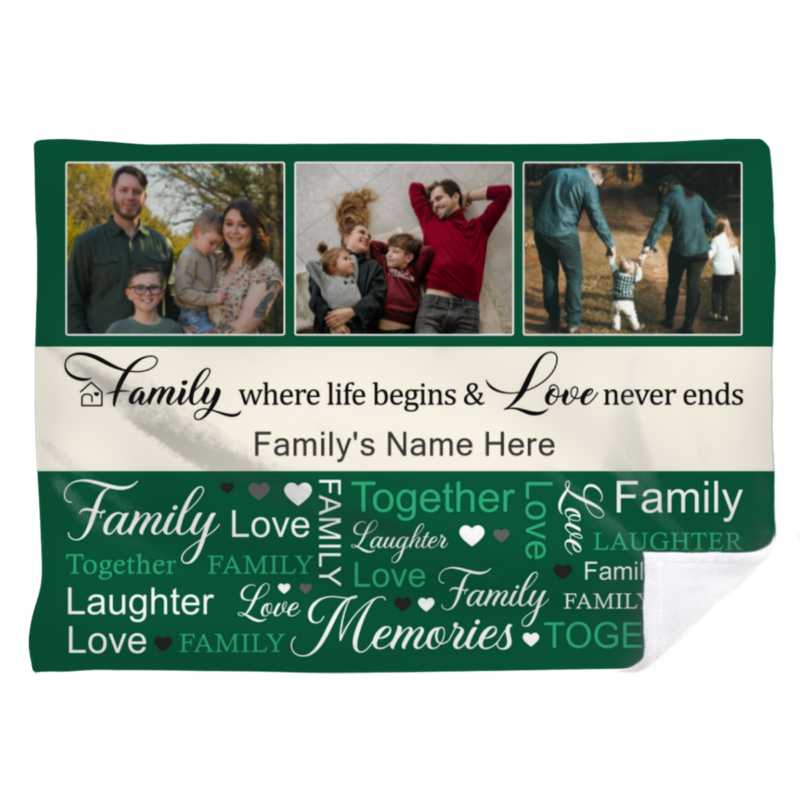 personalized family name blanket family blanket with picture custom blanket family gift xmas gift for whole family gift for parents