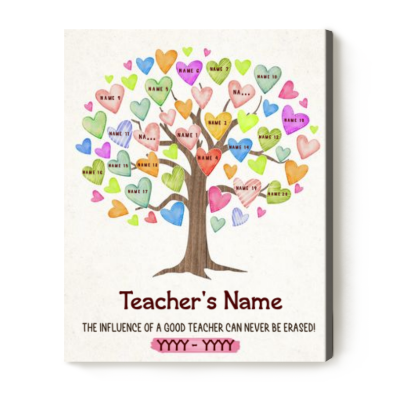 custom teacher tree canvas with kids names teacher appreciation gift from student thank you gifts for teachers personalized xmas gift for teacher