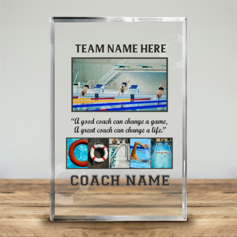swimming coach personalized picture acrylic block gift for swimming coach swimming coach appreciation gifts custom swim coach gift